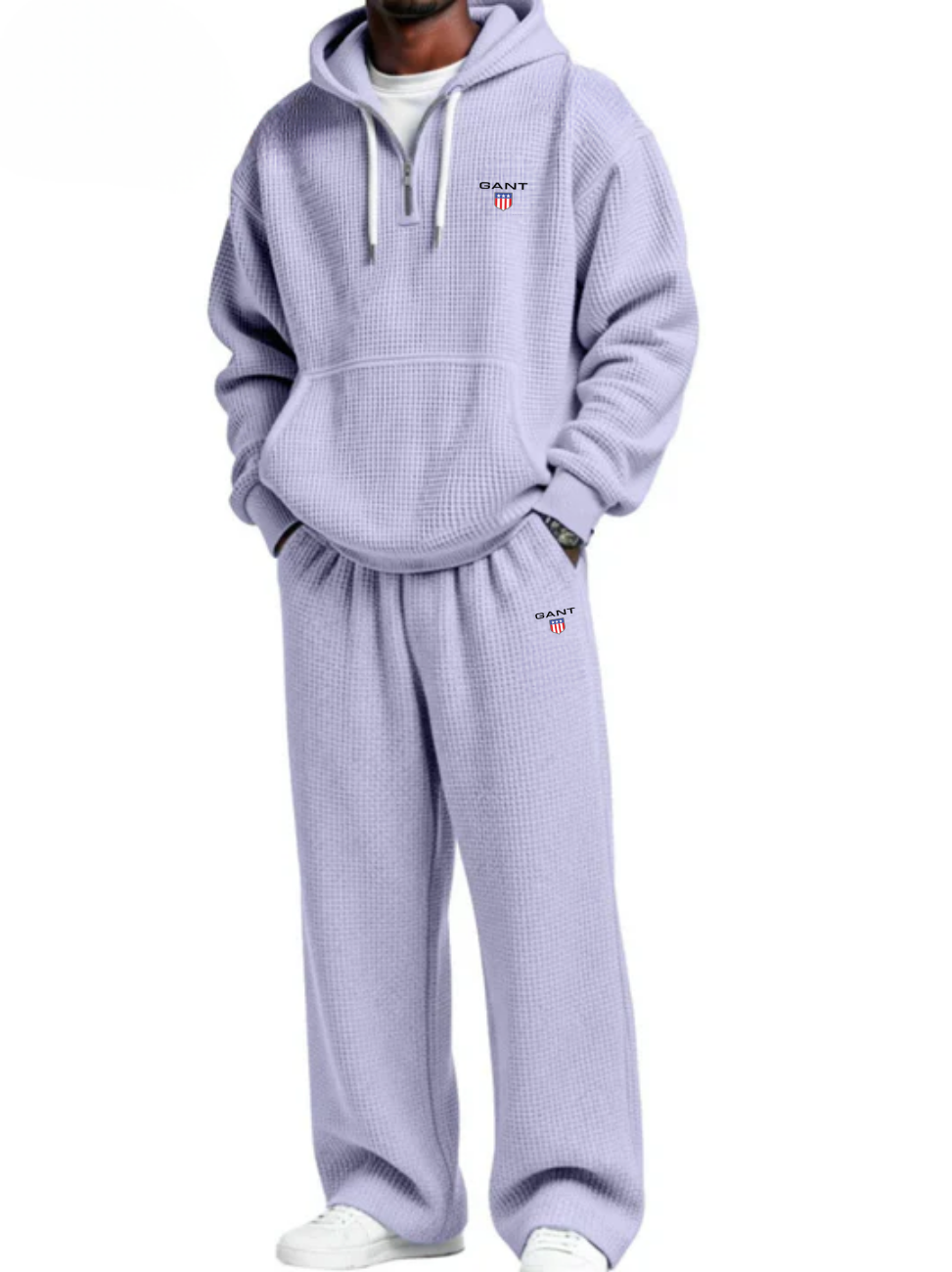 Waffle-Knit Performance Hoodie Jogger Set - Clearance Sale