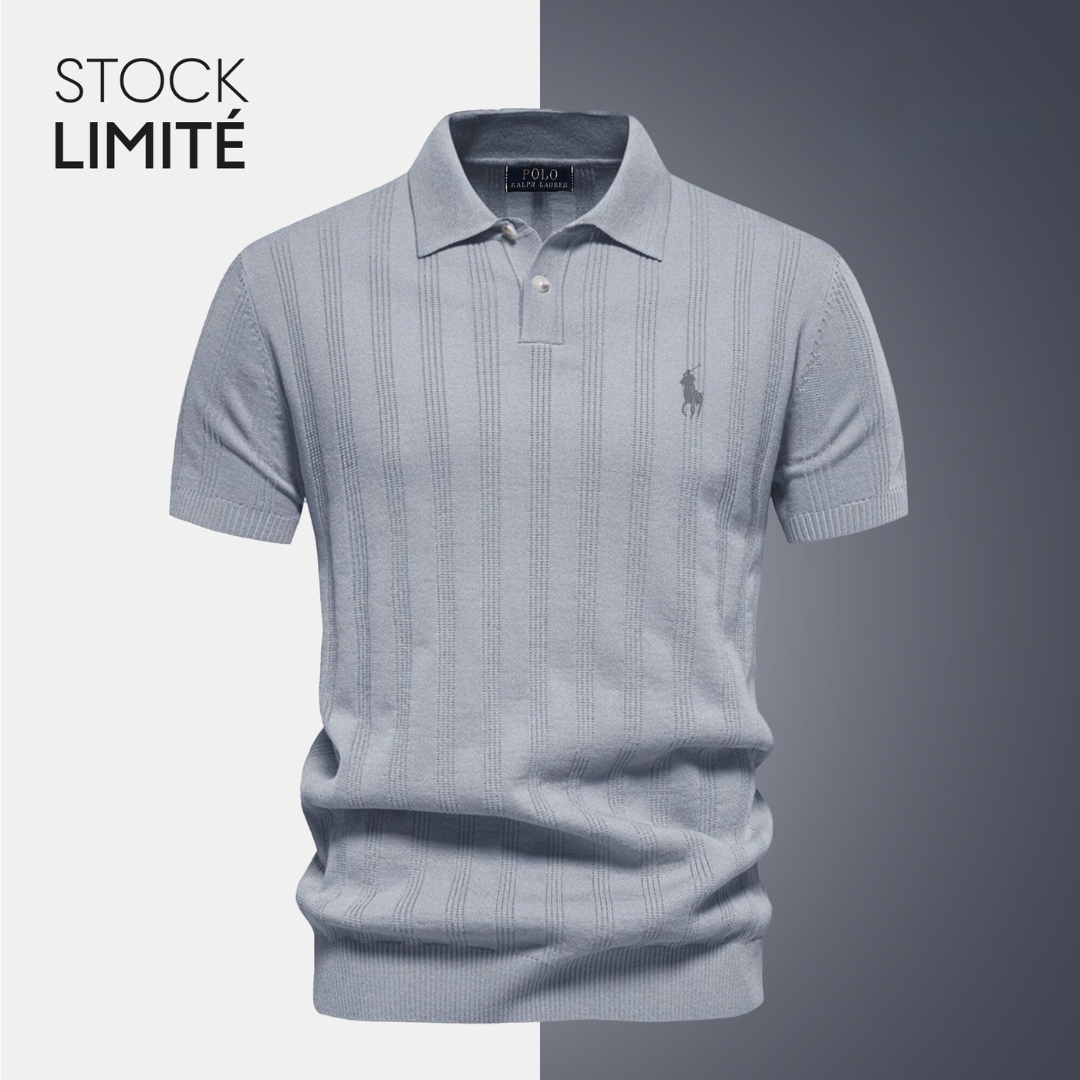 L.R Exclusive Men's Textured Knit Polo Shirt