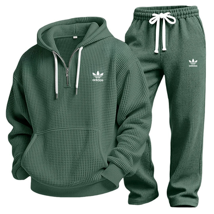 Waffle-Knit Performance Hoodie Jogger Set - Clearance Sale