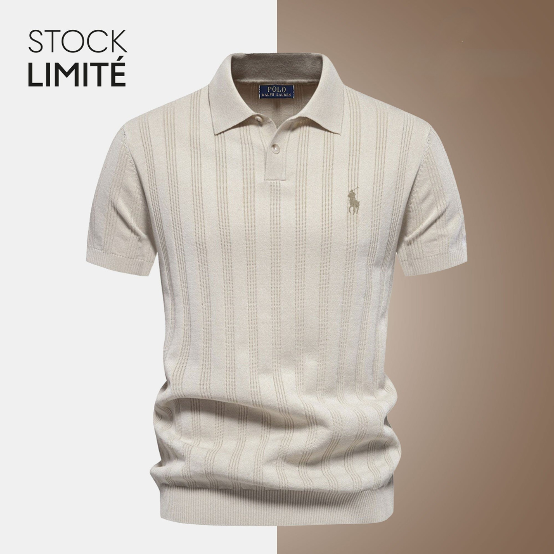 L.R Exclusive Men's Textured Knit Polo Shirt