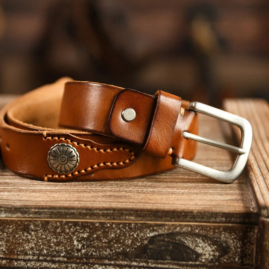 Handcrafted Leather Western Belt