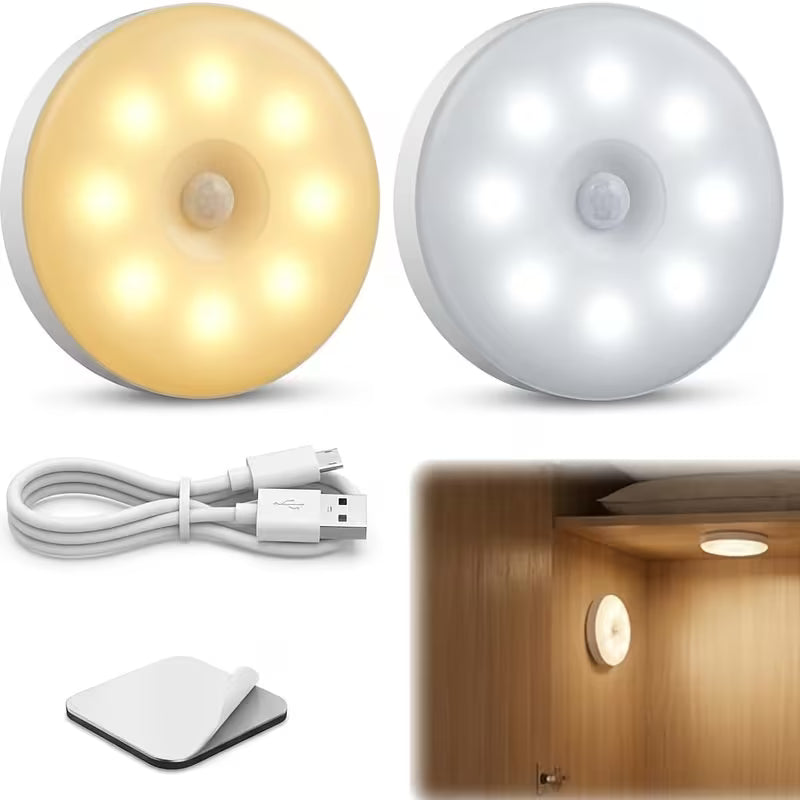 PLOOMI™ MotionGlow — 3-Pack Rechargeable Motion Sensor Lights