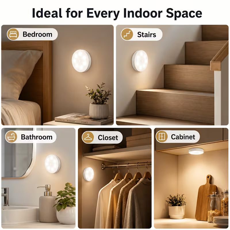 PLOOMI™ MotionGlow — 3-Pack Rechargeable Motion Sensor Lights