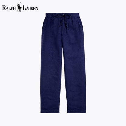 L.R Lateef Relaxed Fit Pleated Linen Pant