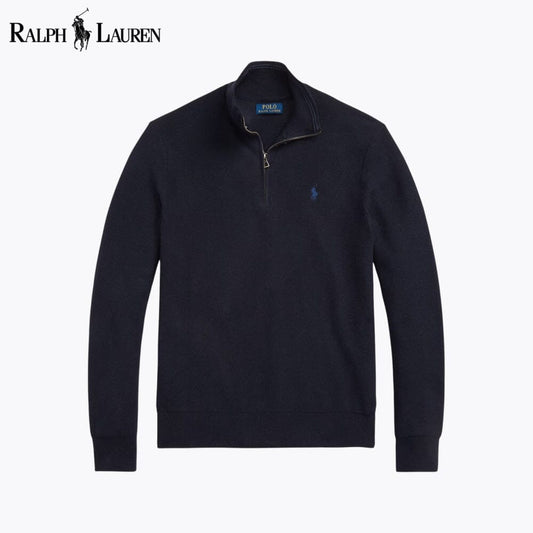 L.R Mesh-Knit Cotton Quarter-Zip Sweater