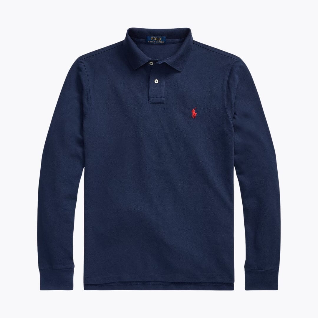L.R Mesh Long-Sleeve Polo Shirt