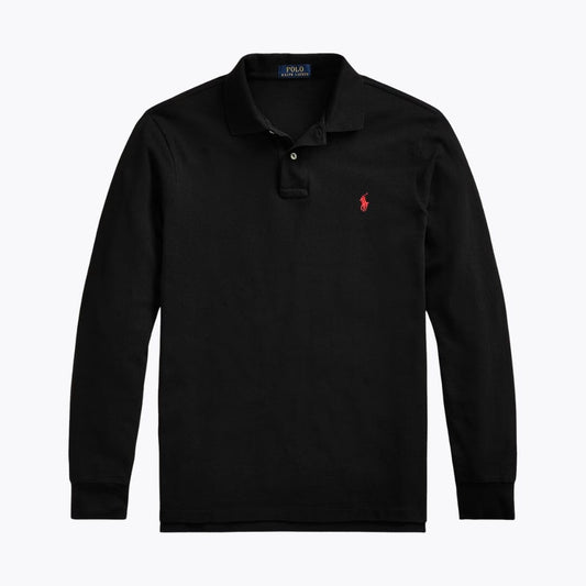 L.R Mesh Long-Sleeve Polo Shirt