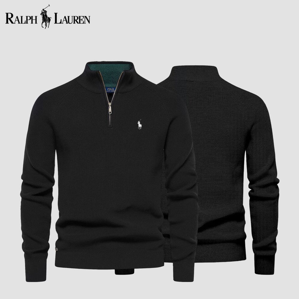L.R Zip Cable-Knit Wool Knit Sweater