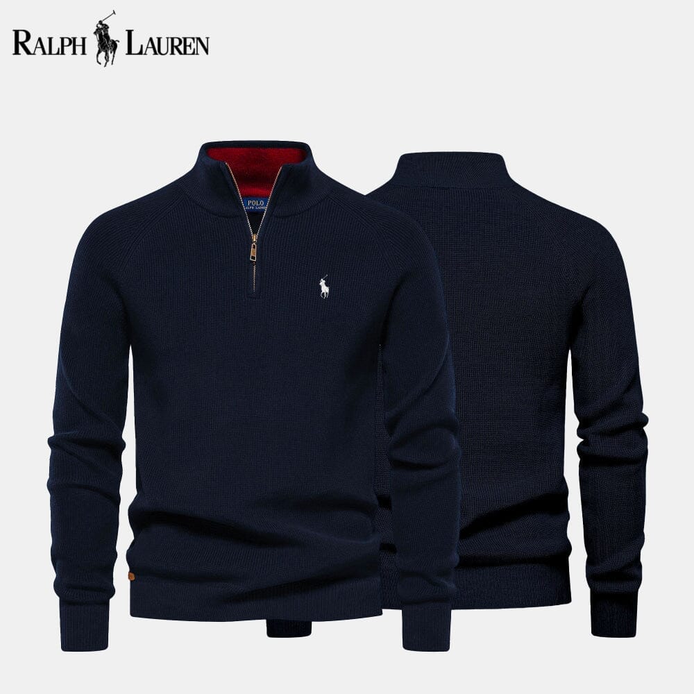 L.R Zip Cable-Knit Wool Knit Sweater