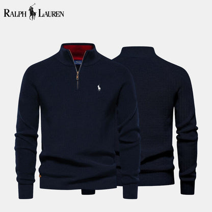 L.R Zip Cable-Knit Wool Knit Sweater