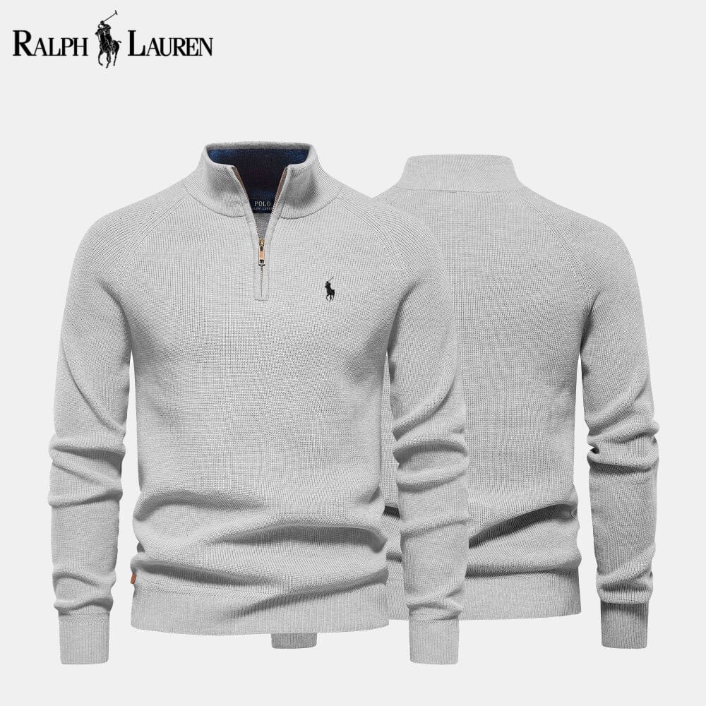 L.R Zip Cable-Knit Wool Knit Sweater