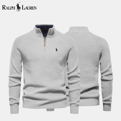 L.R Zip Cable-Knit Wool Knit Sweater