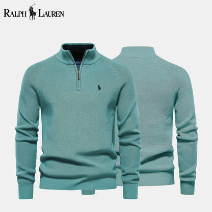 L.R Zip Cable-Knit Wool Knit Sweater